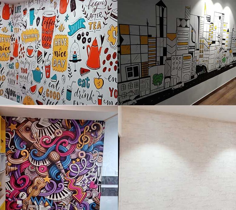 Wallpaper work done by ViVi Decors, Gurgaon